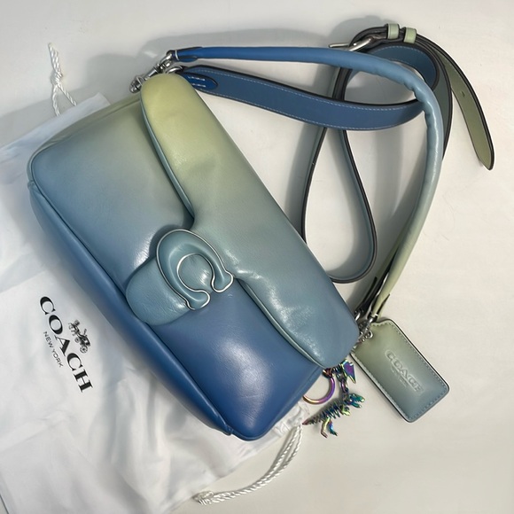 Coach Pillow Tabby 26 with Ombré Silver/Aqua Multi & Rexy Bag Charm Set - Picture 4 of 17